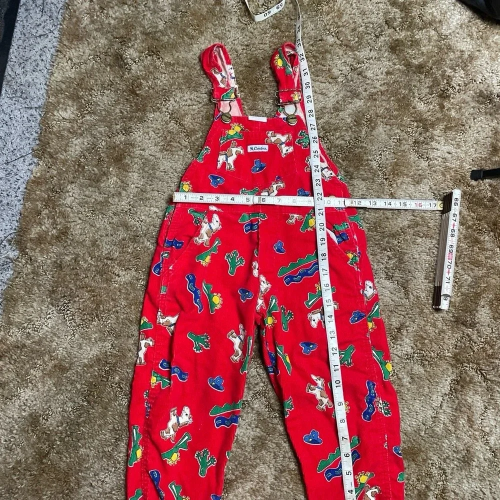 Vintage Carter's‎ Vintage Size 4 Year Old Corduroy Red Zoo Overalls